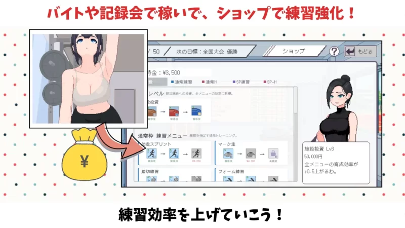 PC新作[互动SLG/巨乳/像素动态] 陆上选手的色情培育方法  生肉 [1+188M][百度盘]
